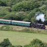 Loco passing Corfe Castle