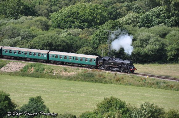 Loco passing Corfe Castle