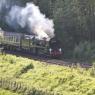 Clan Line loco viewed from Kennet & Avon canal