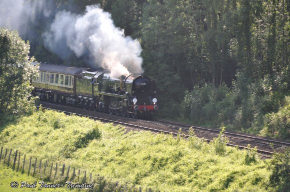 Clan Line loco viewed from Kennet & Avon canal