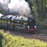 Clan Line loco viewed from Kennet & Avon canal